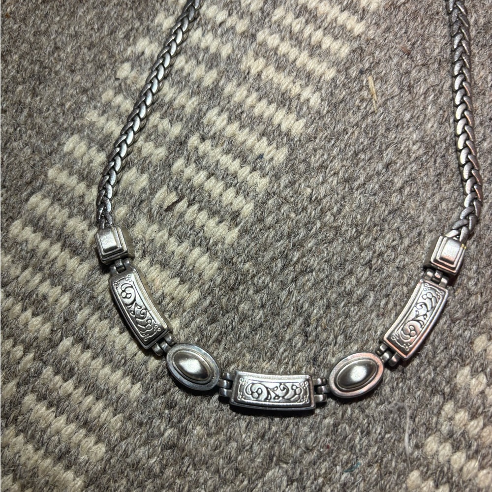 Brighton Silver-Tone Ornate Link Necklace